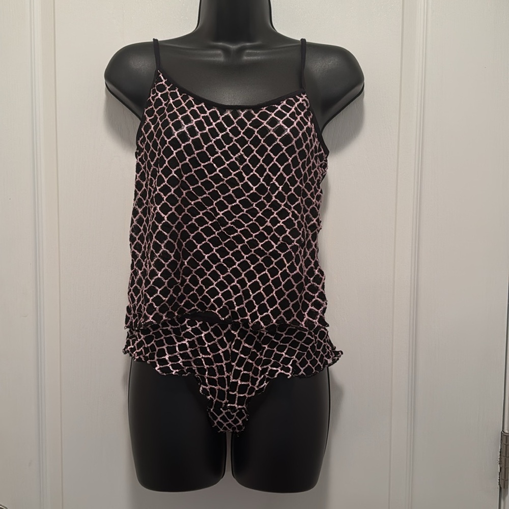 Black and Pink Crop Camisole Top
